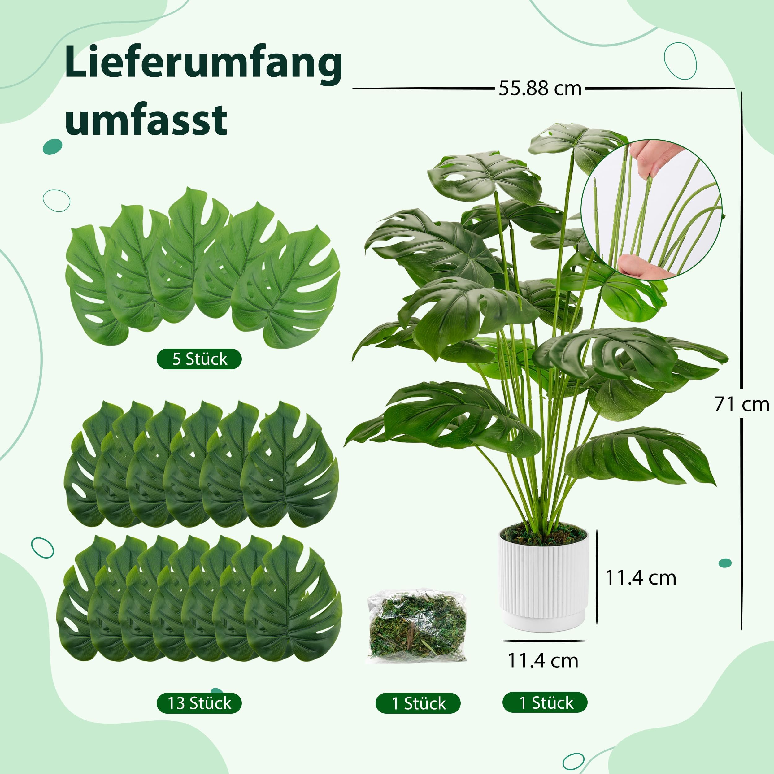 Künstliche Rose Pflanze 71 cm – Realistische Deko Pflanze - Image 3