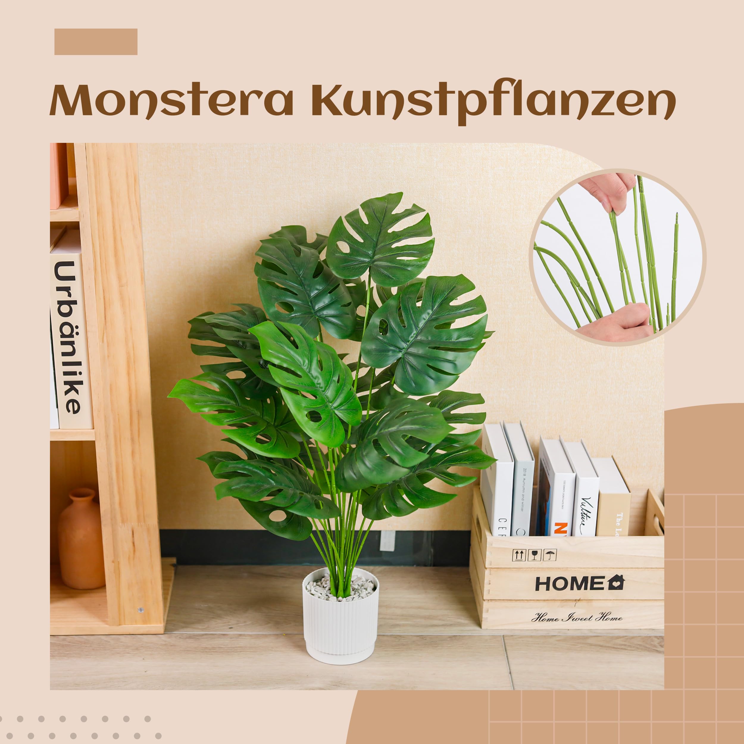 Künstliche Monstera 71 cm – Große Zimmerpflanze Deko - Image 2